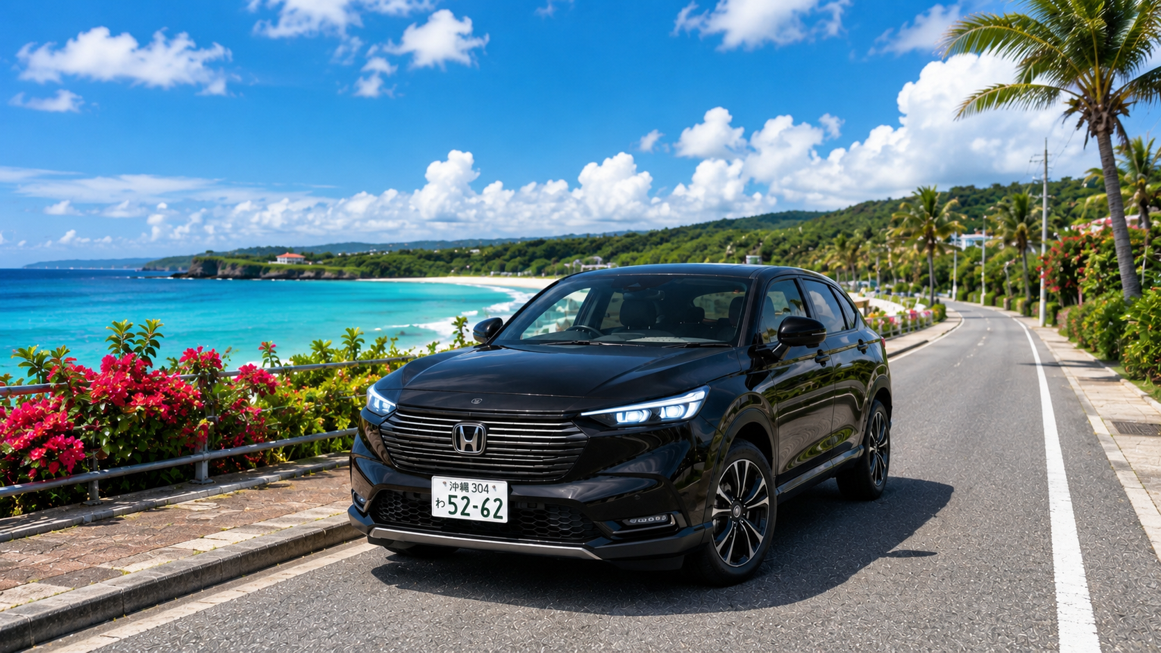 HONDA VEZEL: Free taxi transfers from Naha Airport, Kokusai-dori, and nearby hotels. Return transfers are also included.